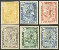 MADAGASCAR: Sc.63/77, 1903 Zebu, Lemur And Tree, 6 TRIAL COLOR PROOFS Of 0F Value, Very Nice, Fine Quality!" - Other & Unclassified