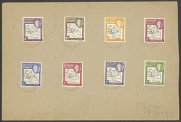 FALKLAND ISLANDS/MALVINAS: Sc.1L1/1L8, 1946 Map Of The Islands, Cmpl. Set Of 8 Values On A Cover With Violet Cancels Of  - Islas Malvinas