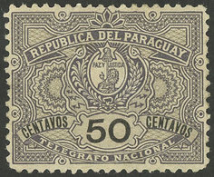 PARAGUAY: Yvert 5, 1892/1901 50c. Mint With Original Gum, Excellent Quality, VERY Rare. With Double Signature Of Marcelo - Paraguay