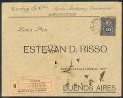 PARAGUAY: Front Of Registered Cover Sent From Asunción To Argentina On 25/MAR/1894 Franked With 40c. (Sc.42 ALONE), Mino - Paraguay