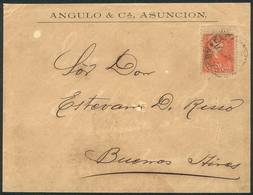 PARAGUAY: Front Of Cover Sent From Asunción To Argentina In OCT/1896 Franked With 20c. (Sc.40), Very Nice! - Paraguay