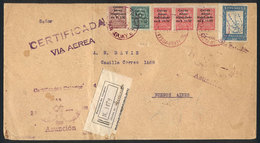 PARAGUAY: 24/MAR/1929: Registered Cover Franked By Sc.C1/3 + Another Value, Sent Via Airmail From Asunción To Buenos Air - Paraguay