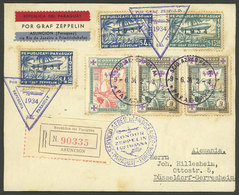 PARAGUAY: Cover Flown By ZEPPELIN, Sent From Asunción To Düsseldorf On 9/JUN/1934, Handsome Postage (with Little Stainin - Paraguay