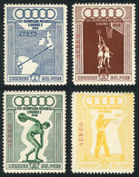 PERU: Yvert 71/74, 1948 London Olympic Games, Cmpl. Set Of 4 Values, Mint With Tiny Hinge Marks Barely Visible (almost A - Perú