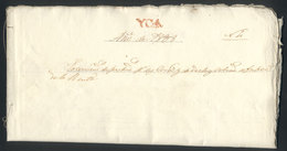 PERU: Extremely Rare Balance Of The Postal Activity Of The Year 1838 In The Ica Office, With YCA Marking In Red On Front - Pérou