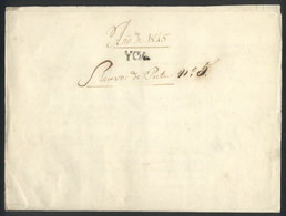 PERU: Balance Of The Relay System Service Of Ica Of The Year 1844 With Several Receipts Affixed, Black YCA Mark On Front - Pérou