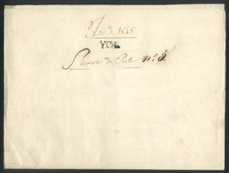 PERU: Balance Of The Relay System Service Of Ica Of The Year 1844 With Several Receipts Affixed, Black YCA Mark On Front - Perù