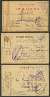 RUSSIA: 3 Cards Of Prisoners Of War Used With Free Frank In 1917, Interesting! - Otros & Sin Clasificación
