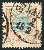 SWEDEN: Sc.27a, 1872/7 1rd. Bistre And Ultramarine, Perf 14, Used, VF, Catalog Value US$95 - Autres & Non Classés