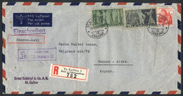 SWITZERLAND: Registered Airmail Cover Sent To Argentina Via CONDOR-LATI, Franked By Scott 245-246 + 243, Excellent Quali - Sonstige & Ohne Zuordnung