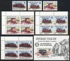 TOGO: Sc.1343/5 (x5)+ 1346, 1985 Rotary, The Set + Blocks Of 4 + Souvenir Sheet, VF Quality, Catalog Value US$84.50 - Togo (1960-...)