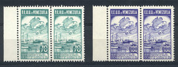 VENEZUELA: Yvert 64A/65A, 1936 Nacionalización, Compl. Set Of 2 Unissued Values, Mint Never Mint Pairs, Superb, Very Rar - Venezuela