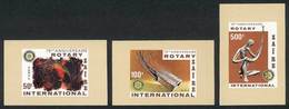 ZAIRE: Sc.971/3, 1980 Rotary (art), Compl. Set Of 3 Values Printed On Small IMPERFORATE SHEETS, Excellent Quality, Rare! - Autres - Afrique