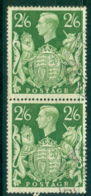 GB 1939-42 KGVI 2/6 Green Royal Arms Pair FU  Lot32734 - Ohne Zuordnung