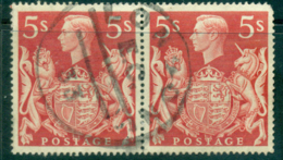 GB 1939-42 KGVI 5/- Royal Arms Pair FU  Lot32736 - Unclassified