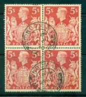 GB 1939-42 KGVI 5/- Royal Arms Blk 4 FU  Lot32651 - Ohne Zuordnung