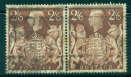 GB 1939-42 KGVI 2/6 Brown Royal Arms Pair FU  Lot32737 - Ohne Zuordnung