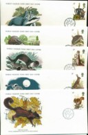 GB 1977 WWF,Badger, Hedgehog, Otter, Rabbit, Squirrel,Franlkin Mint (with Inserts) 5xFDC Lot79616 - Non Classés