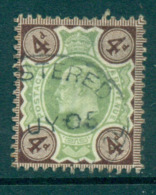 GB 1902-11 KEVII 4d Grey Brown & Green FU Lot66726 - Ohne Zuordnung