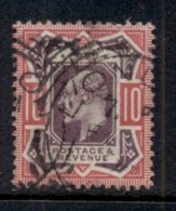 GB 1902-11 KEVII Portrait 10d Carmine & Dull Purple FU - Unclassified