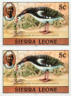 SIERRA LEONE 1980 Birds Goose 5c Imprint 1982 Wmk CA IMPERF.PAIR - Coucous, Touracos