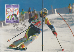 Carte Maximum  1er  Jour   LIECHTENSTEIN   Jeux   Olympiques   De   LILLEHAMMER    1992 - Invierno 1994: Lillehammer