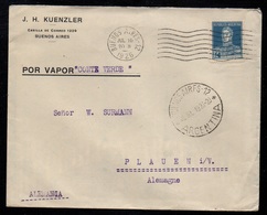 ARGENTINE - POSTE MARITIME - VAPOR CONTE VERDE / 1926 LETTRE POUR L'ALLEMAGNE (ref LE3107) - Lettres & Documents