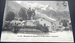 Schweiz Suisse Helvetia 1904: Monument De Saussure Et Le Mont-Blanc à Chamonix, Avec O MARTIGNY-VILLE 13.VIII.04 - Escalade