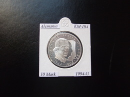 ALEMANIA 1994-G, 10 MARK, KM-184, PLATA, PROOF, 2 ESCANER - Other & Unclassified
