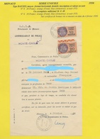 FISCAUX DE MONACO SERIE UNIFIEE  De 1949 N°6 10F  Et N°8 20F Orange  4 Février 1950 - Fiscale Zegels