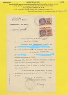 FISCAUX DE MONACO SERIE UNIFIEE  De 1949 N°6 10F  Et N°8 20F Orange  4 Février 1950 - Fiscaux