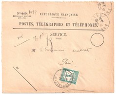 SEES Orne Ob Type 04  1934 Enveloppe Entière 819 Rayée 1494 Taxe Yv 60 - 1859-1959 Storia Postale