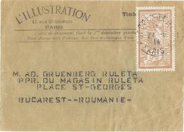 PARIS – Bureau Central  Journaux & Ecrits Périodiques Etranger - 10ème Ech. (450/500gr.)   Tarif « ROUMANIE » à 50c. - Newspapers