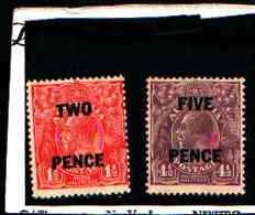 90328)  Australia 1930 Due & Cinque Pence 2d Su 1 1/2 D & 5d Su 4 1/2 D -MLH* - Nuevos