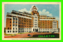 ST JOHN, NB - GENERAL PUBLIC HOSPITAL - ANIMATED WITH OLD CARS - ERB & SON, PHOTO - PECO - - St. John