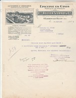 Facture Lettre Illustrée 8/1/1938 ROZIER VERNAY épicerie Présure Confiserie Café ST LAURENT Les MACON Ain - 1900 – 1949