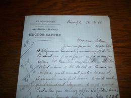 FF5  Document Commercial Facture Laboratoire Hector Saffre Péruwelz 1902 Pharmacien - 1900 – 1949