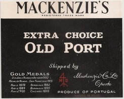 Portugal Port Wine Label - Mackenzie & Cº - Mackenzie's Extra Choise Old Port - Vinho Do Porto - Etiquette De Vin Porto - Colecciones & Series