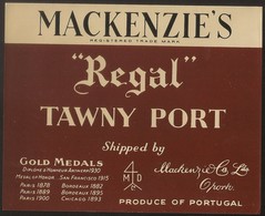 Portugal Port Wine Label - Mackenzie & Cº - Mackenzie's Regal Tawny Port - Vinho Do Porto - Etiquette De Vin Porto - Colecciones & Series