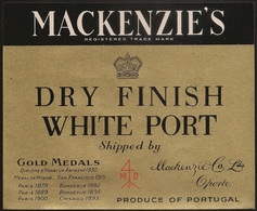 Portugal Port Wine Label - Mackenzie & Cº - Mackenzie's Dry Finish White Port - Vinho Do Porto - Etiquette De Vin Porto - Colecciones & Series