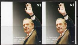 ARGENTINA 2009 - The Imperforated Pair Of Former President Raul Alfonsin, Proof Mint NH - Nuevos