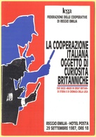 Tematica - Sindacati - LEGA Federazione Delle Cooperative - 1987 - La Cooperazione Italiana Oggetto Di Curiosità Britann - Gewerkschaften