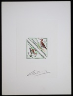 Mauritanie T40/1 Epreuve D'artiste Signé Multicolore.Mauritania Artist Signed Die Proof. Birds, Oiseaux, Fauna - Moineaux