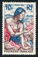 POLYNESIE 1958 - Yv. 9 Obl.   Cote= 3,00 EUR - Jeune Fille Au Coquillage  ..Réf.POL23518 - Used Stamps
