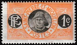 Timbre-poste Gommé Neuf** - Pêcheur Fisherman - N° 78 (Yvert) - Saint-Pierre Et Miquelon 1909 - Unused Stamps