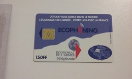 JOLIE CARTE A PUCE ECOPHONING SFOR1 BLEUE FONCEE B.E !!! - Militares