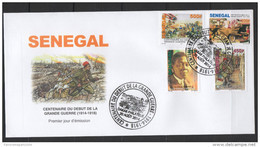 Sénégal 2014 FDC Mi. 2216/2219 Centenaire Première Guerre Mondiale World War 1914 Weltkrieg Avion Airplane Flugzeug - Prima Guerra Mondiale