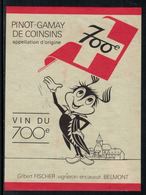 Rare // Etiquette De Vin // 700ème De La Confédération // Pinot-Gamay, Vin Du 700ème - 700 Years Of Swiss Confederation