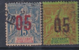 Anjouan N° 22 / 23 O Type Groupe Surchargé : Les 2 Valeurs Oblitérations Légères Sinon TB - Used Stamps