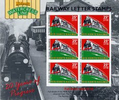 Great Britain - Mid-hants Railway - 1993 - Christmas - 20 Years Of Progress - Mint Miniature Stamp Sheet - Emissions Locales